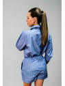 Pantalón de rayas azul