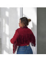 Chaqueta burdeos con borlas
