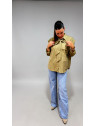 Camisa camel rayas oversize