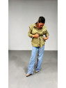 Camisa camel rayas oversize